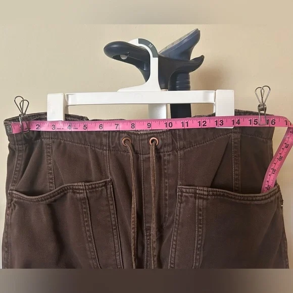 Free People We The Free Silverton Pull-on Barrel Jeans Brown / Chocolate M - Picture 7 of 13